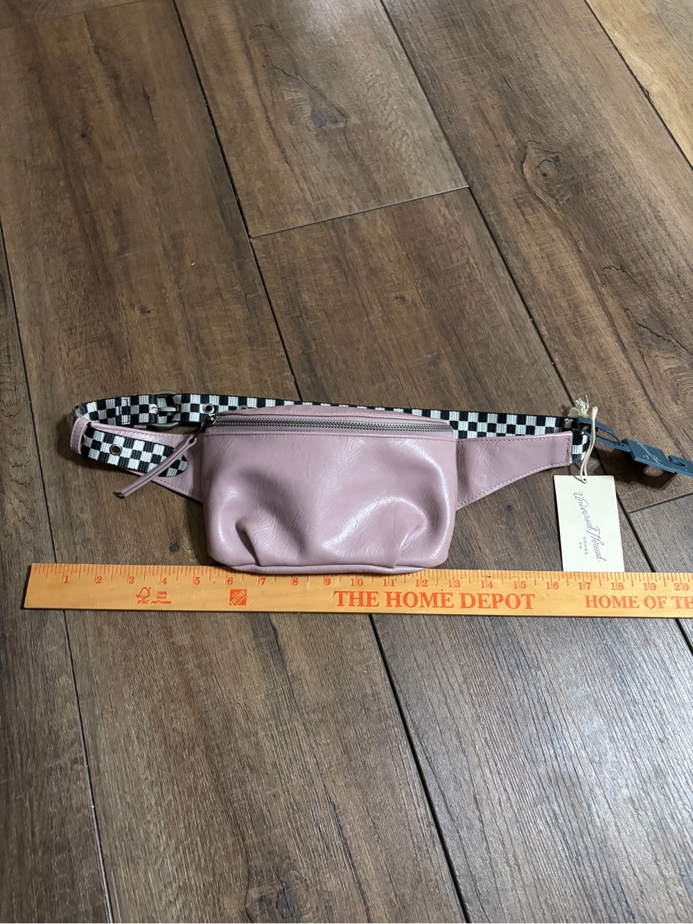 NWT Universal Thread Lilac Purple Belt Bag Faux Leather Checkered Strap